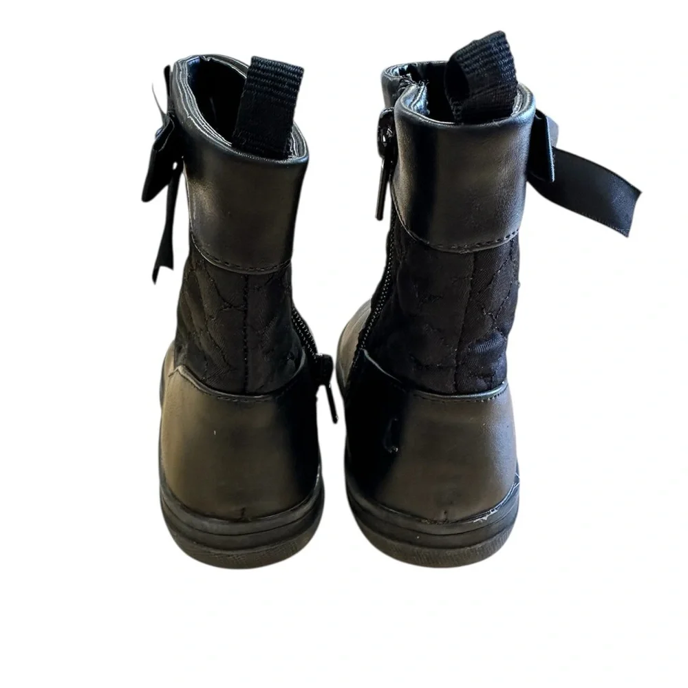 Joe Fresh Black Boots Toddler Size 4 Zip Up Faux Fur‎
